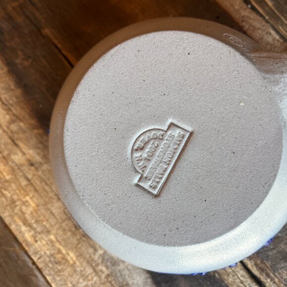 Vintage 2 Chowder Bowls Salmon Falls Stoneware Salt Glaze Pottery Blueberry Vine - Picture 5 of 8